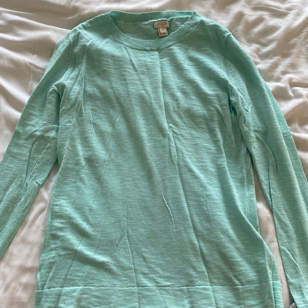J crew crew neck sweater aqua. Worn once.